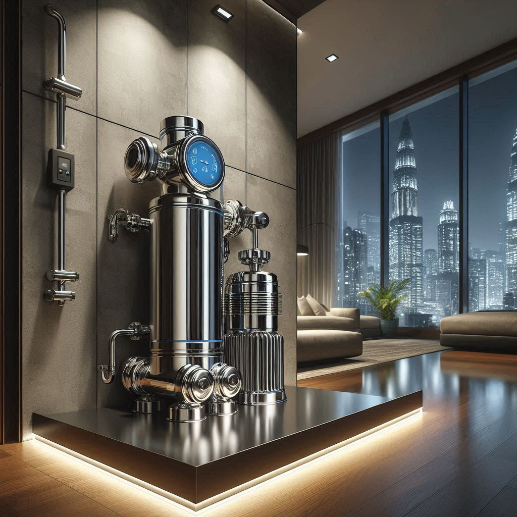 "State-of-the-art water pump system in a Mumbai high-rise apartment building"