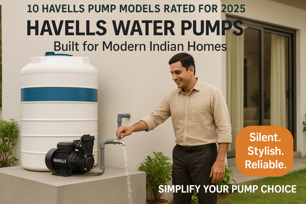 Havells water pump installed for Indian household tank use